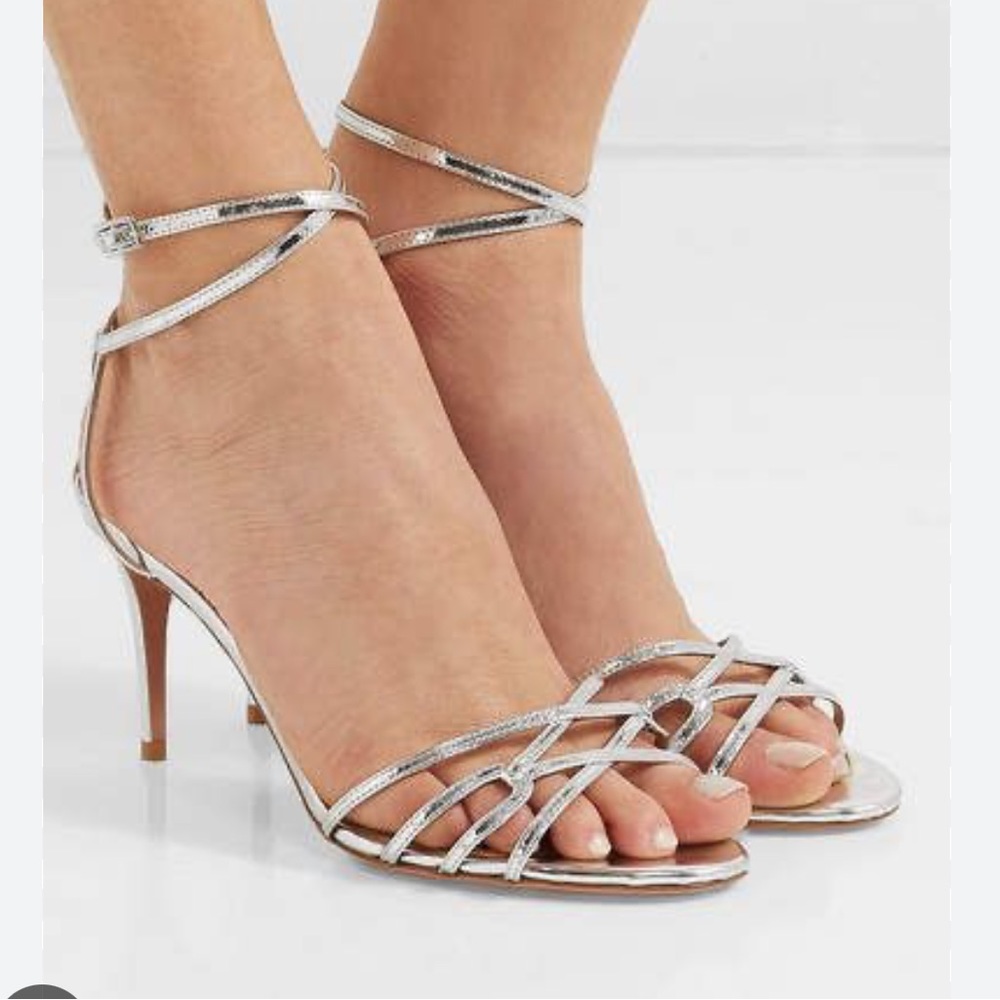 Aquazzura silver sandals